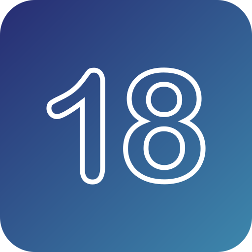 numero 18 Generic Flat Gradient icona
