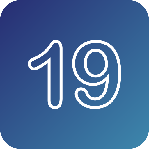 numero 19 Generic Flat Gradient icona