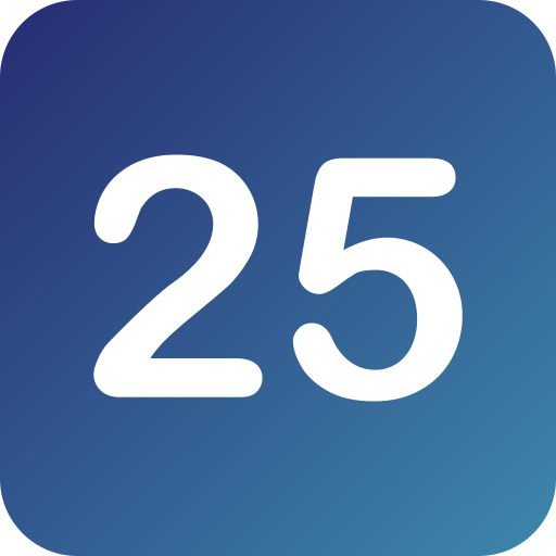 Number 25 Generic Flat Gradient icon