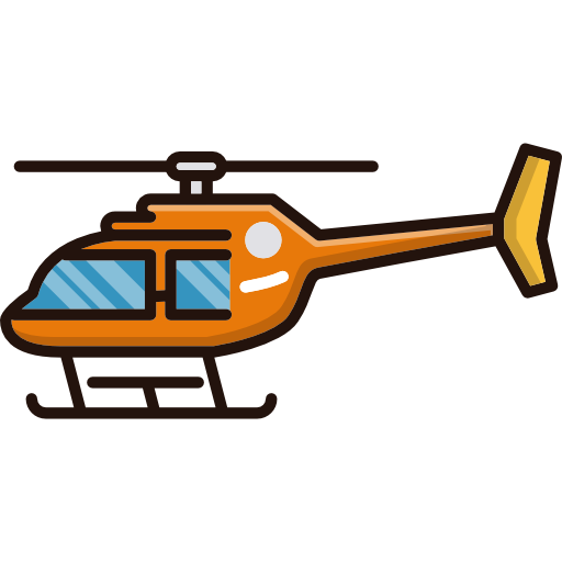 helikopter Cubydesign Lineal Color  icoon