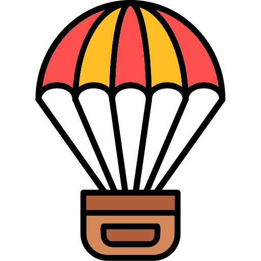 パラシュート Generic Outline Color icon