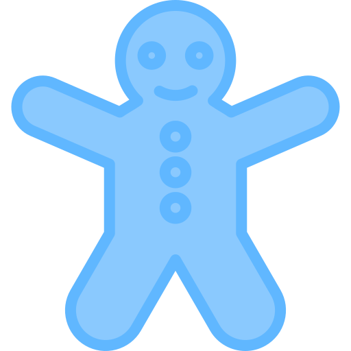 Gingerbread Man Generic Blue icon