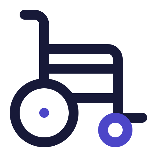 wózek inwalidzki Generic Outline Color ikona