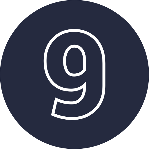 numero 9 Generic Flat icona