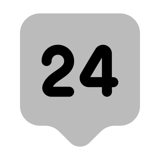 24 Hours Support Generic Grey icon