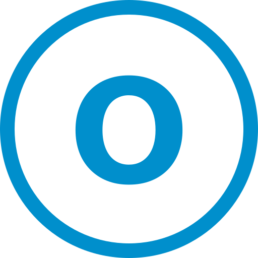 문자 o Generic Blue icon