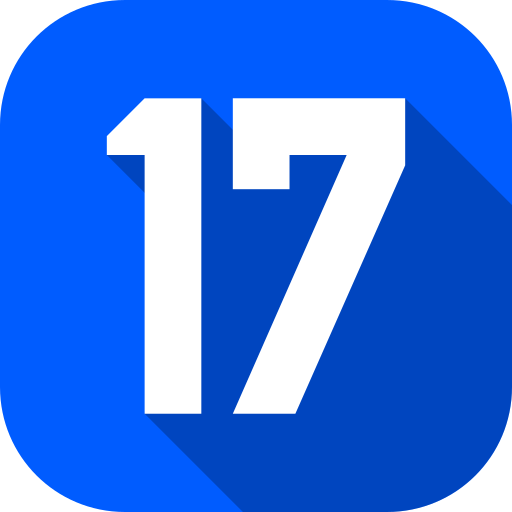 nummer 17 Generic Flat icoon