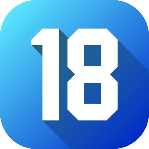 Number 18 Generic Flat Gradient icon