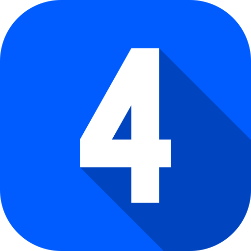 número 4 Generic Flat icono