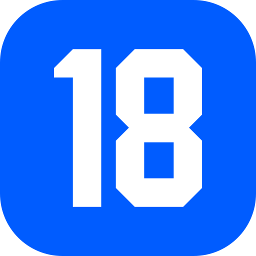 Number 18 Generic Blue icon