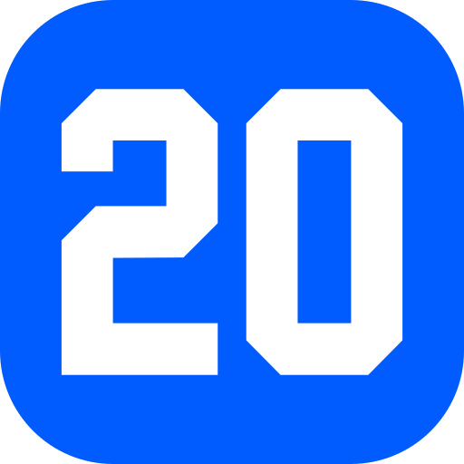 Number 20 Generic Blue icon