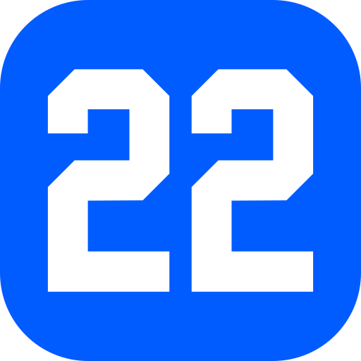nummer 22 Generic Blue icoon