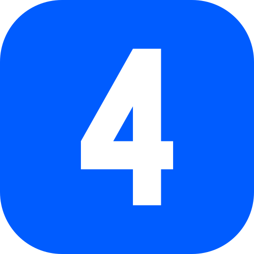 Number 4 Generic Blue icon