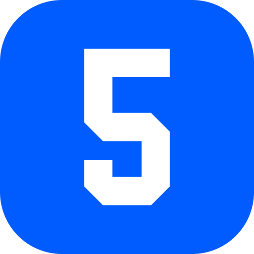 Number 5 Generic Blue icon