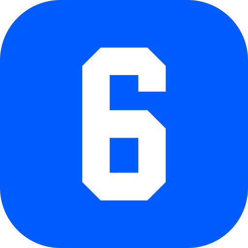 Number 6 Generic Blue icon