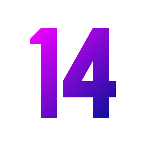 nummer 14 Generic Flat Gradient icon