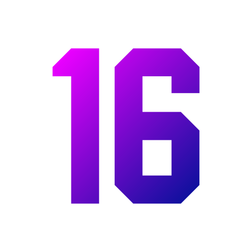 Number 16 Generic Flat Gradient icon