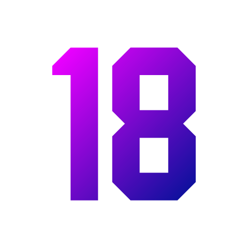 nummer 18 Generic Flat Gradient icon