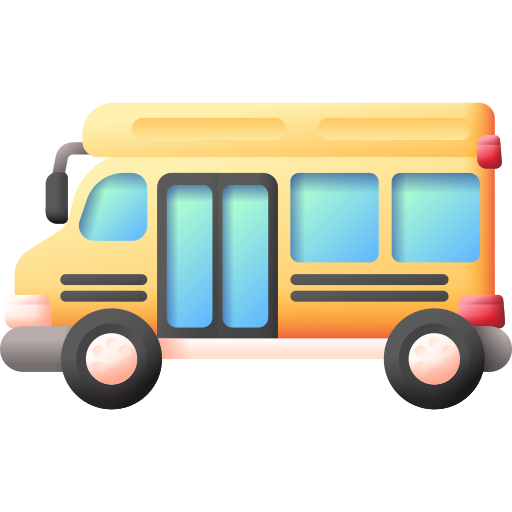 autobús escolar 3D Color icono