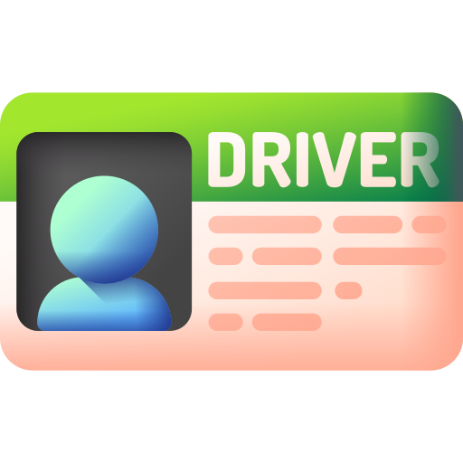 patente di guida 3D Color icona