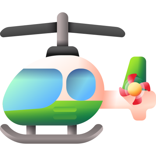 helicóptero 3D Color icono