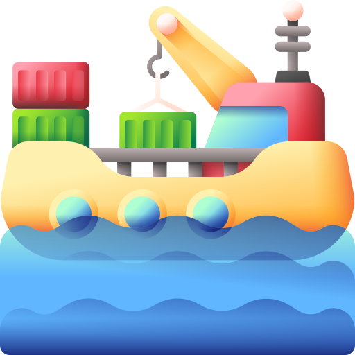 Грузовое судно 3D Color иконка