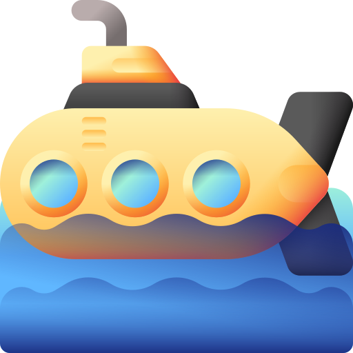 Подводная лодка 3D Color иконка