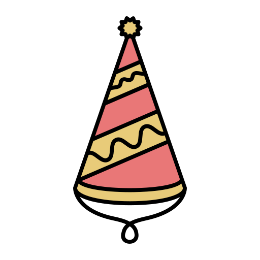 sombrero de fiesta Generic Thin Outline Color icono