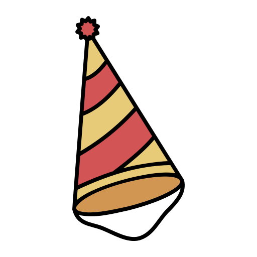 Party Hat Generic Thin Outline Color icon