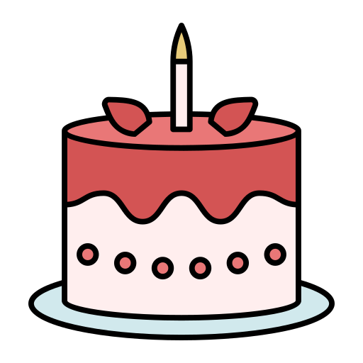 Cake Generic Thin Outline Color icon