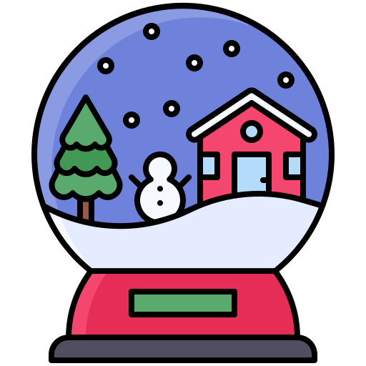 Snow Globe Generic Thin Outline Color icon