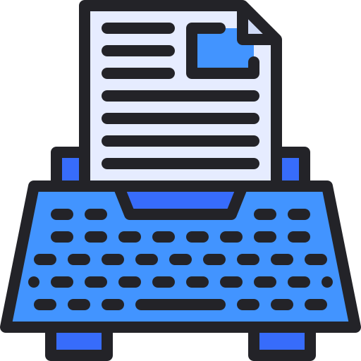 Typewriter Generic Outline Color icon