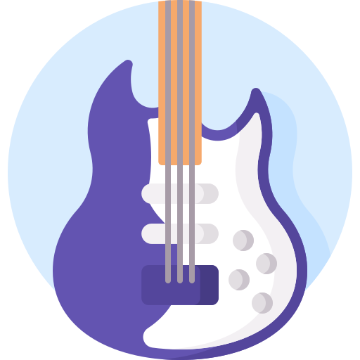 gitara elektryczna Detailed Flat Circular Flat ikona