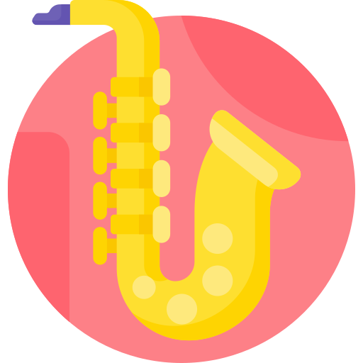 saxofone Detailed Flat Circular Flat Ícone