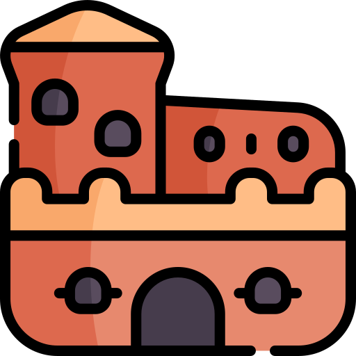 замок Kawaii Lineal color иконка