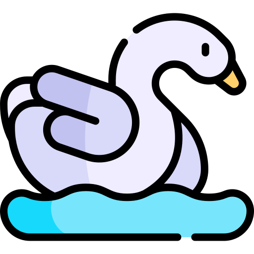 cisne Kawaii Lineal color icono