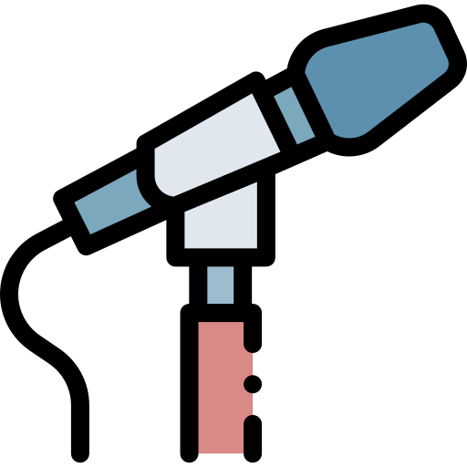 마이크로폰 Detailed Rounded Lineal color icon