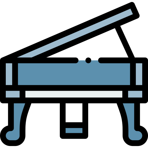 Grand piano Detailed Rounded Lineal color icon