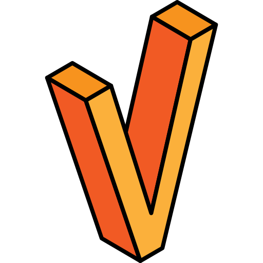 Letter V Generic Outline Color icon