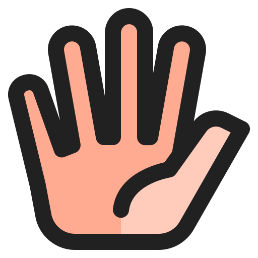 cinco dedos Generic Outline Color icono