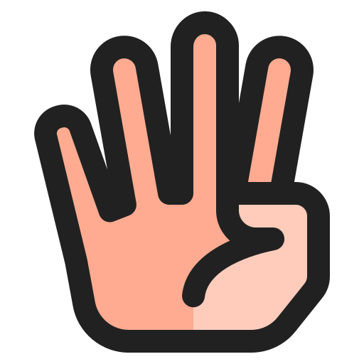 quatre doigts Generic Outline Color Icône