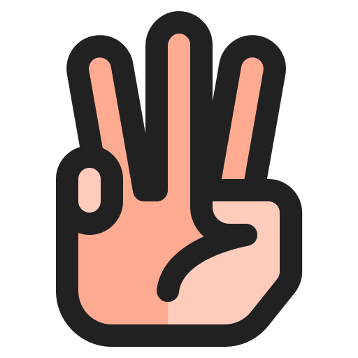 tres dedos Generic Outline Color icono