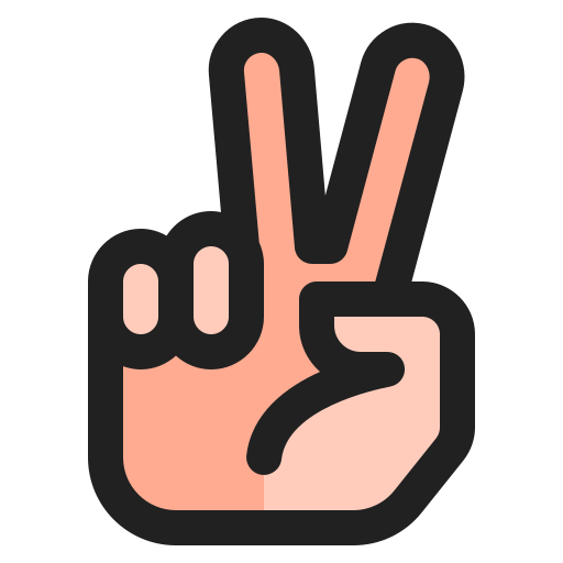 zwei finger Generic Outline Color icon