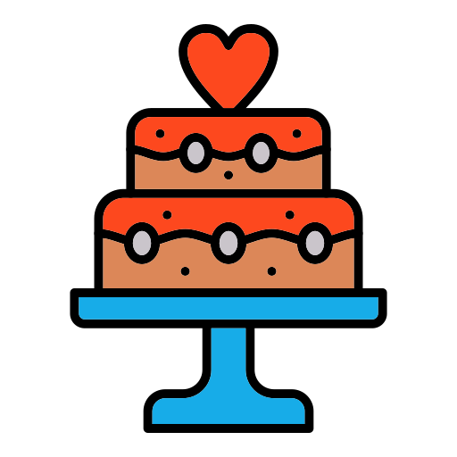 gâteau de mariage Generic Outline Color Icône