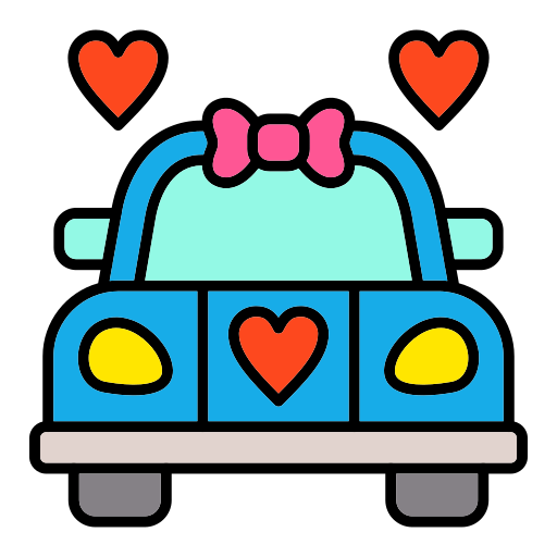 Свадебный автомобиль Generic Outline Color иконка