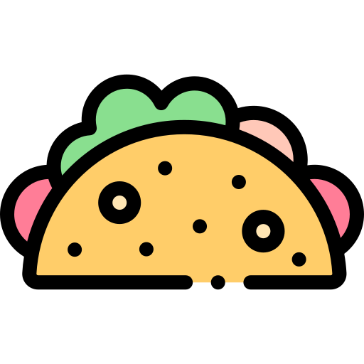 tacos Detailed Rounded Lineal color icona