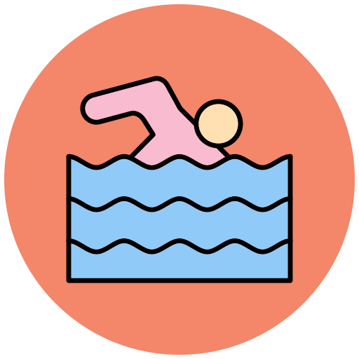nadando Generic Outline Color icono