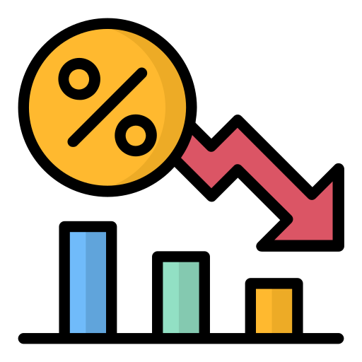 tasa de interés Generic Outline Color icono