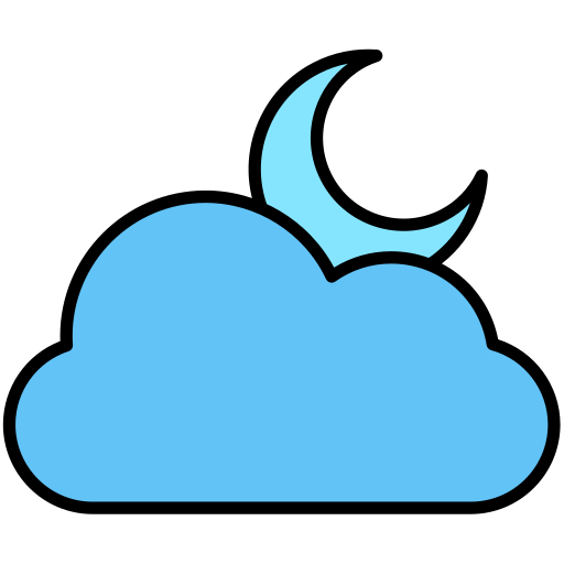 noche nublada Generic Outline Color icono