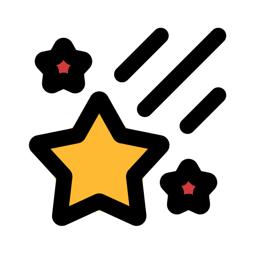 estrella fugaz Generic Outline Color icono